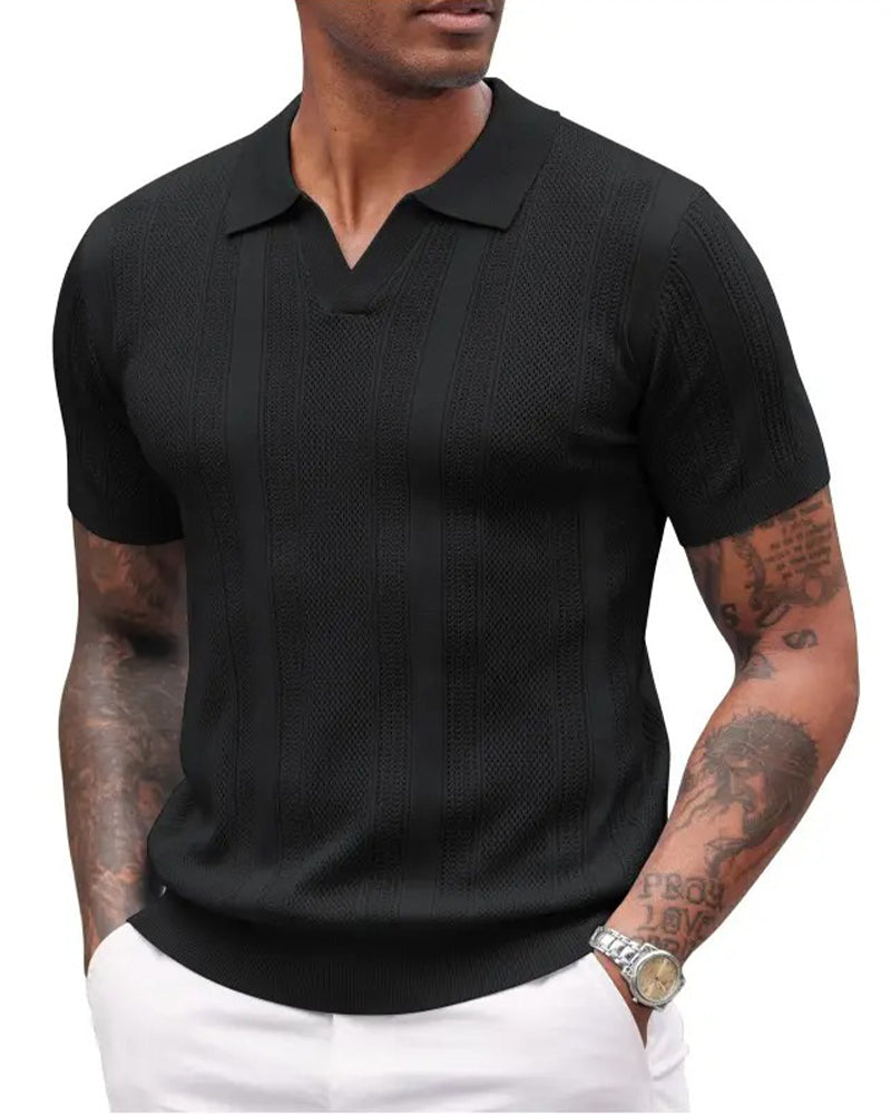 T-Shirt Col Polo Homme Manches Courtes
