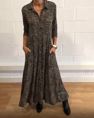 Robe imprimée avec poches à revers