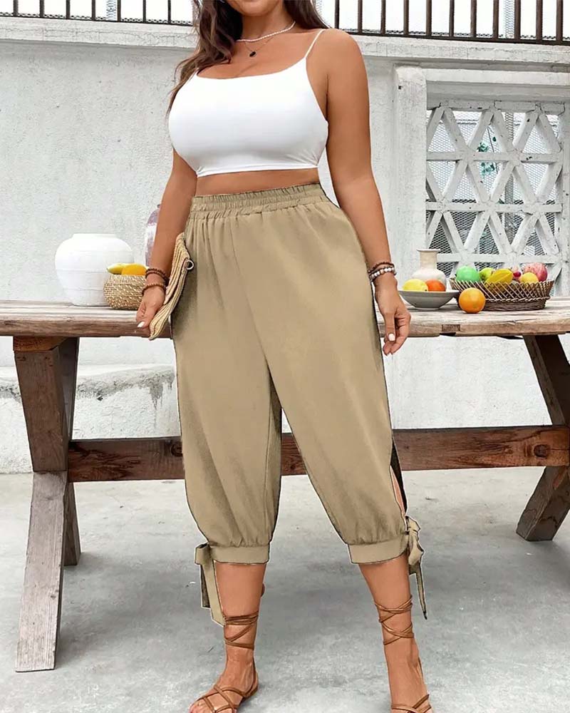 Pantalon Fente Attacher Sept-Dixièmes Lanterne