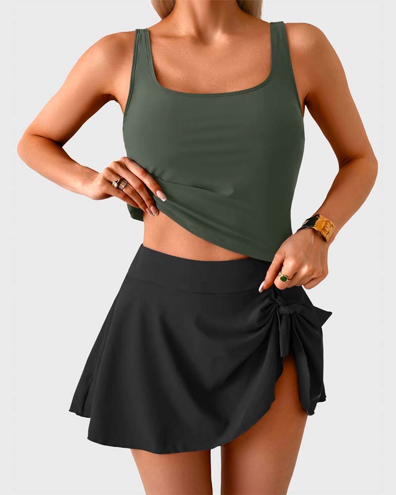 Tankini Nœud Latéral Style Vacances