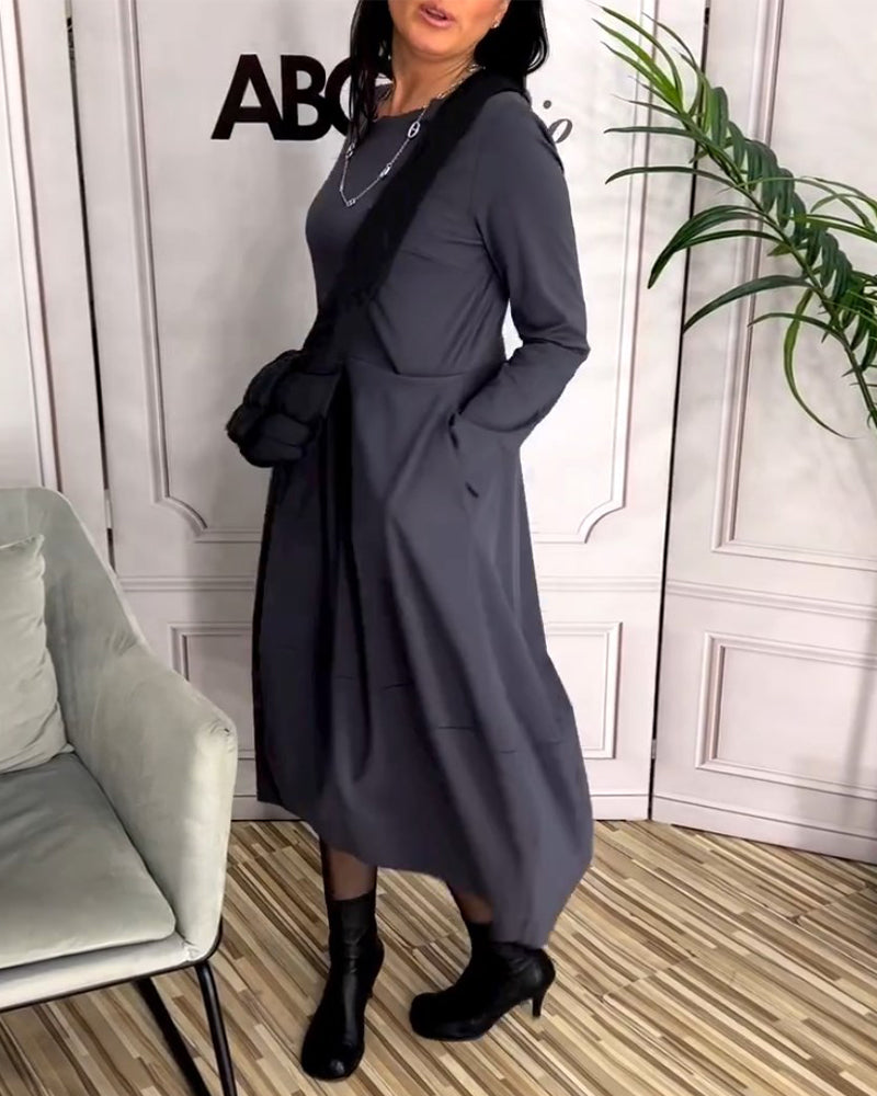 Robe au style décontracté et col rond