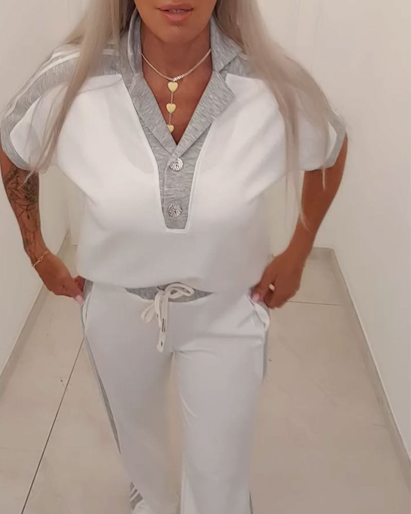 Set Bloc De Couleur Camp Col Décontracté