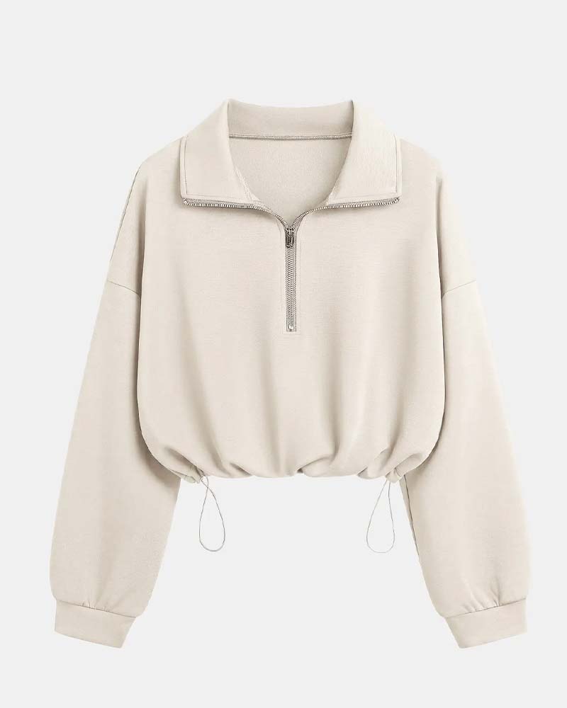 Sweatshirts Fermeture Éclair Taille Manche Longue