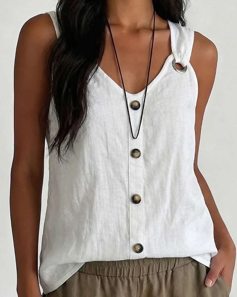 Tank Top Anneau Métallique Bouton