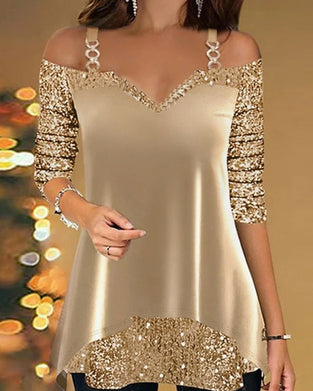 Top patchwork tendance de couleur unie