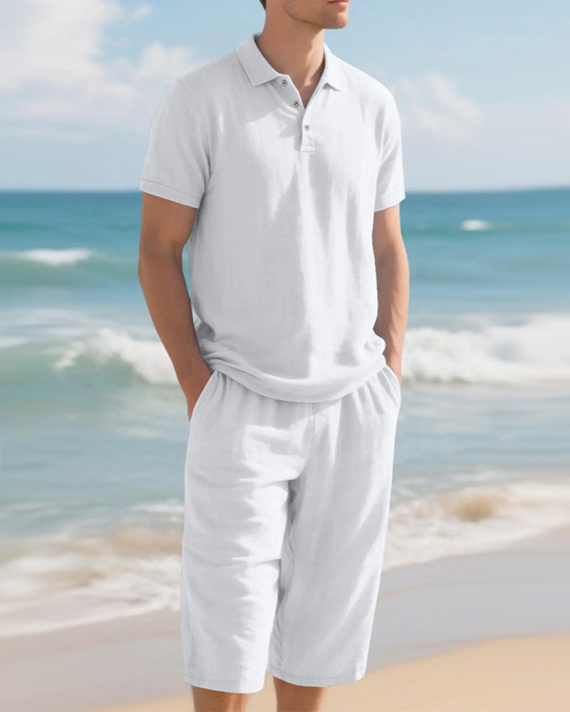 Ensemble Décontracté Pour Homme Composé D'un Polo Et D'un Pantalon 7/8