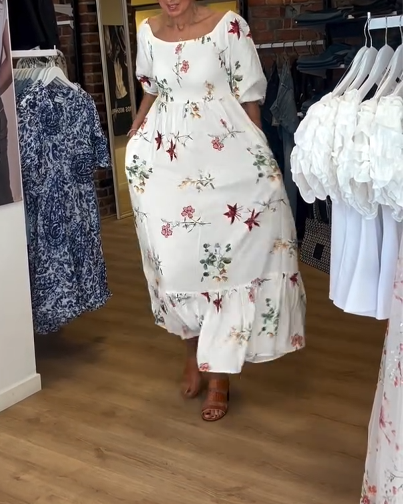 Robe Col Large Imprimé