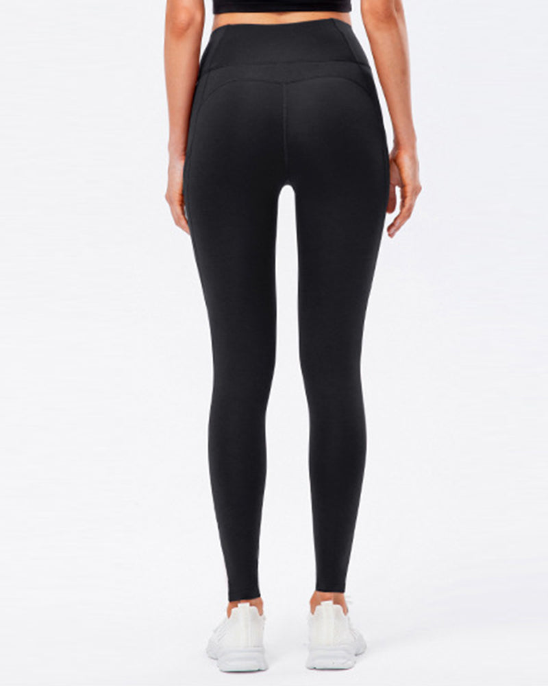 Legging de couleur unie avec poches en polaire