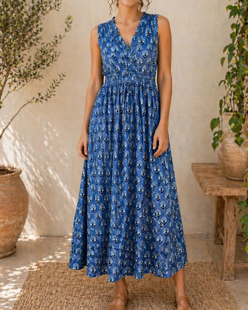 Robe Col V Sans Manches Taille
