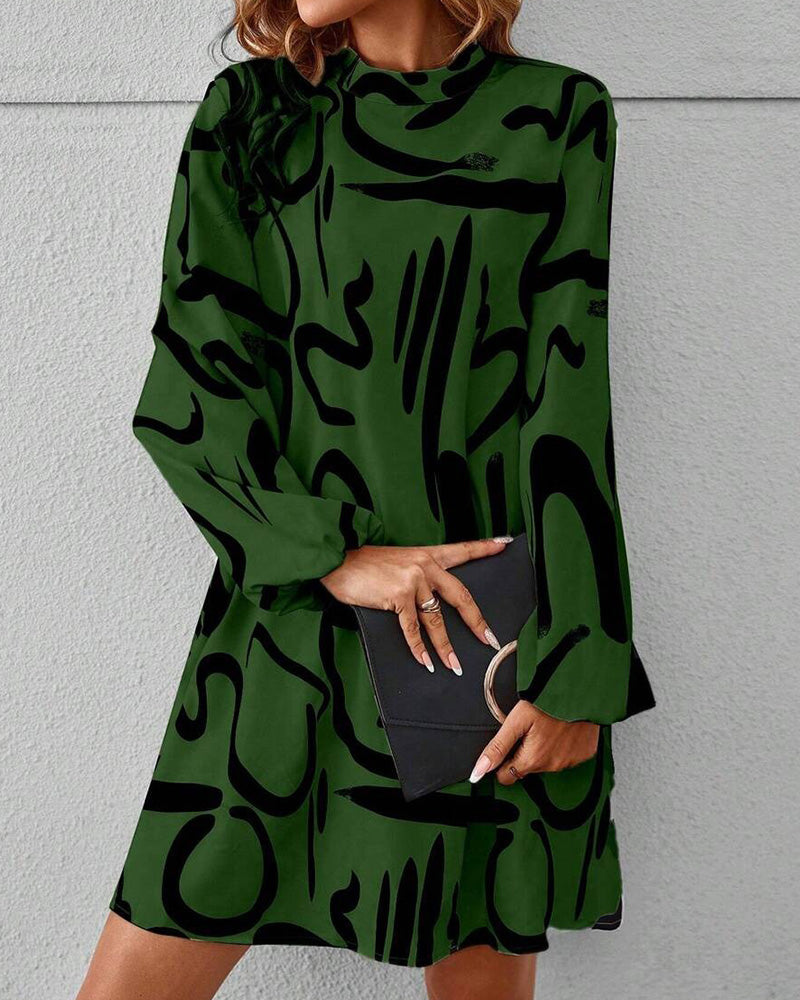 Robe Tendance Imprimé Géométrique Contrasté