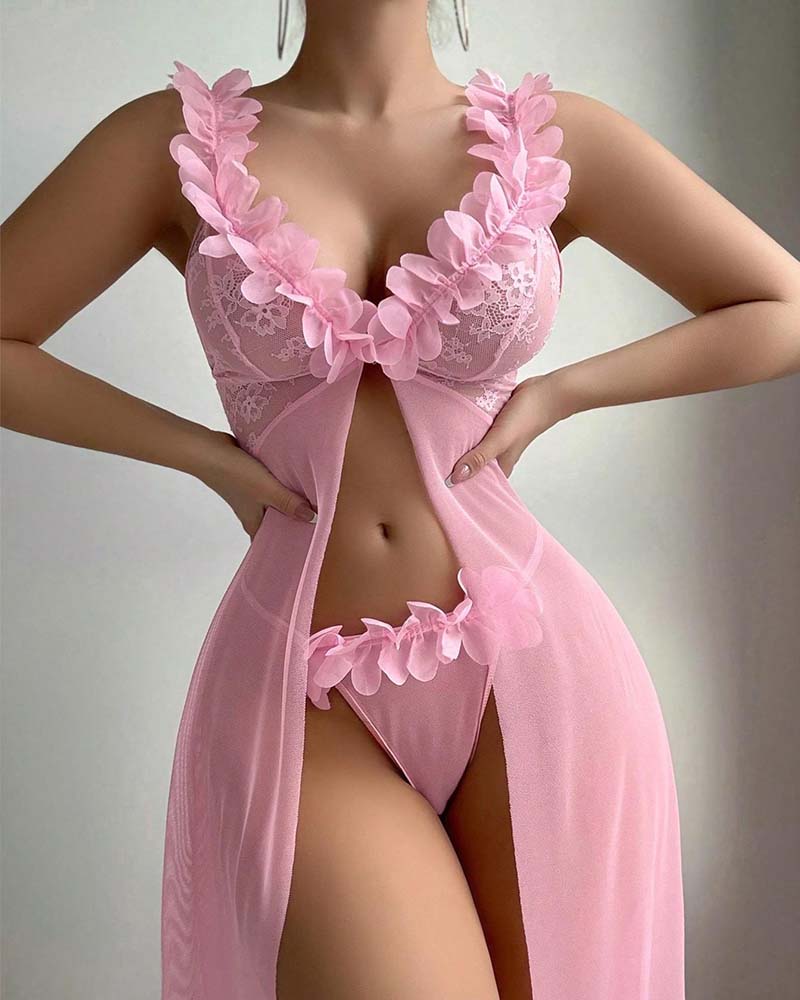 Lingerie Fleur Bretelles Transparent