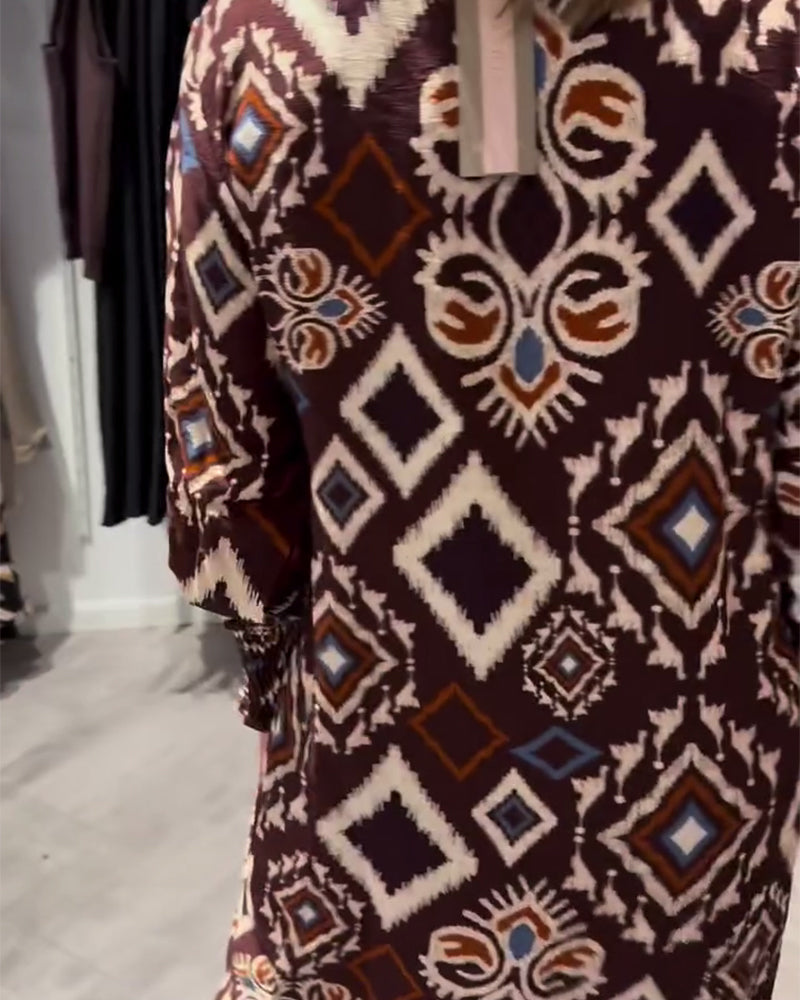 Robe Chemise À Motif Losanges