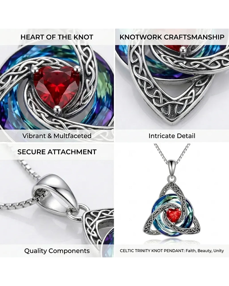 Collier Pierre De Naissance Nœud Trinitaire Celtique ✨