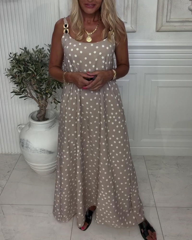 Robe Boucle Métallique Bretelles Pois
