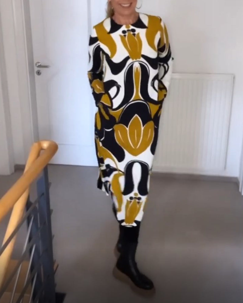 Robe imprimée à col rond