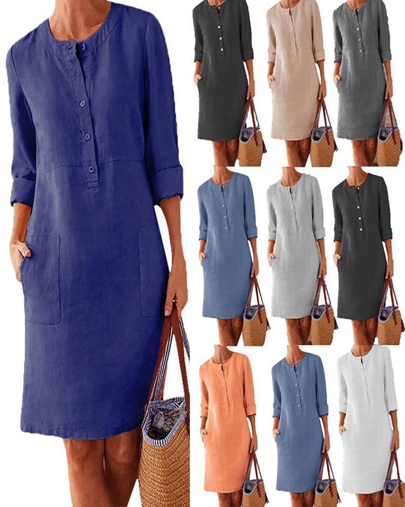 Robe élégante de couleur unie