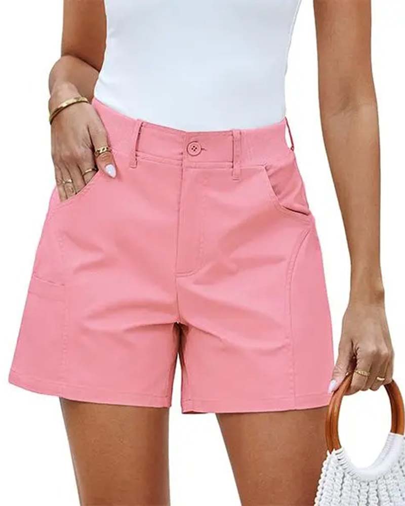 Short Avec Poche Bouton Unie