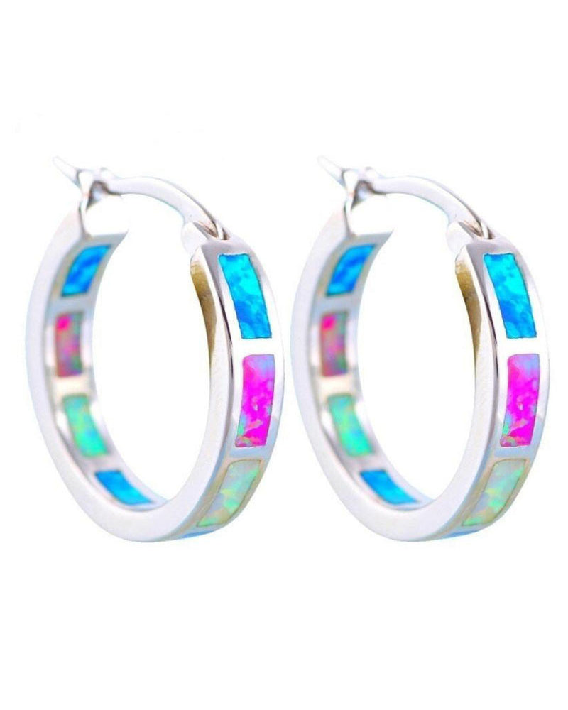 Boucles d'oreilles rondes colorées