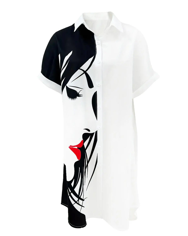 Robe Imprimée Manches Courtes