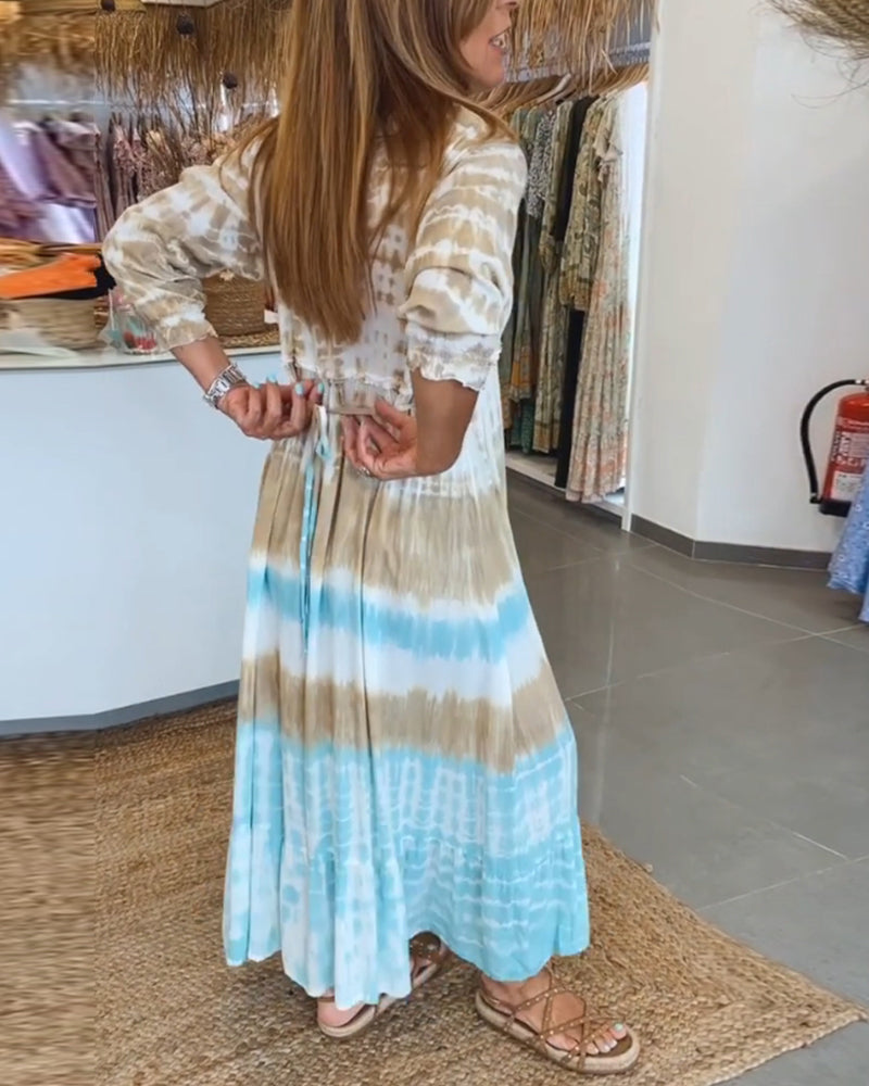 Robe décontractée à bretelles et imprimé contrasté