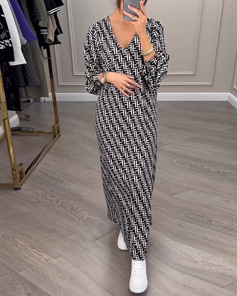 Robe à motif géométrique imprimé