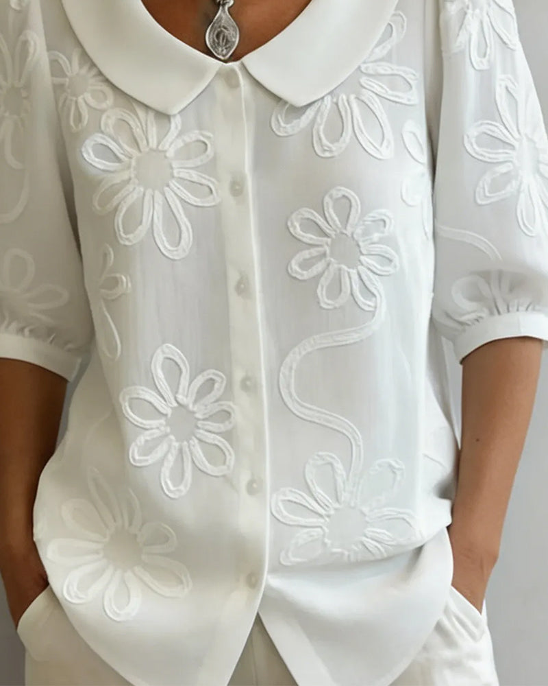 Bluse Blumenprint Kurzarm