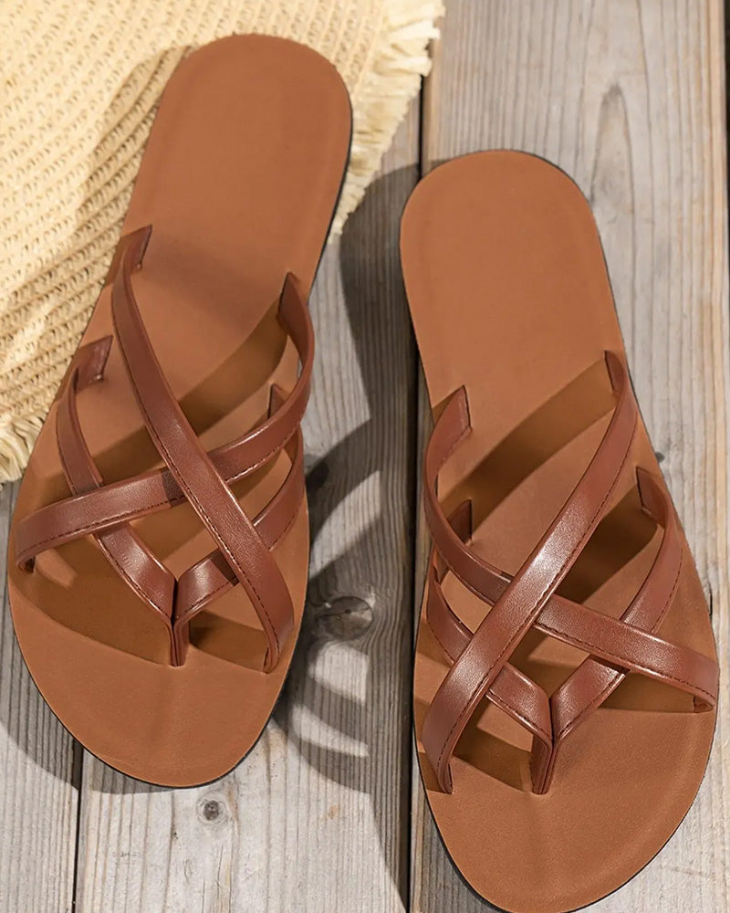 Sandales Unies À Bride D'orteil Pour Femmes