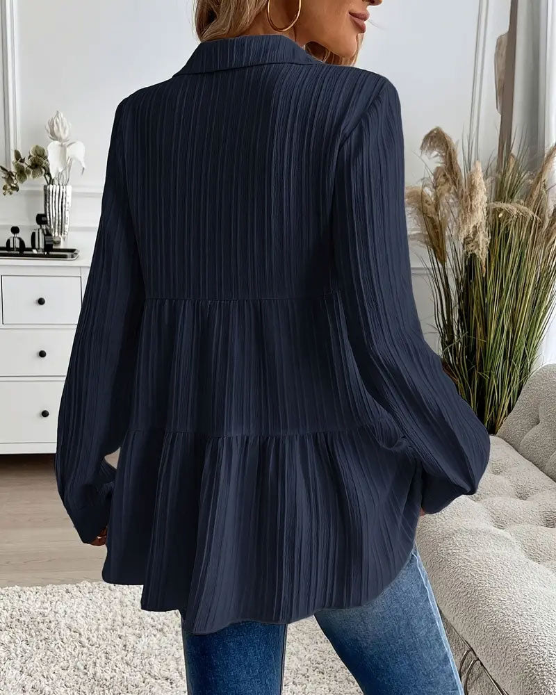 Chemise Élégante À Revers Avec Taille Cintrée
