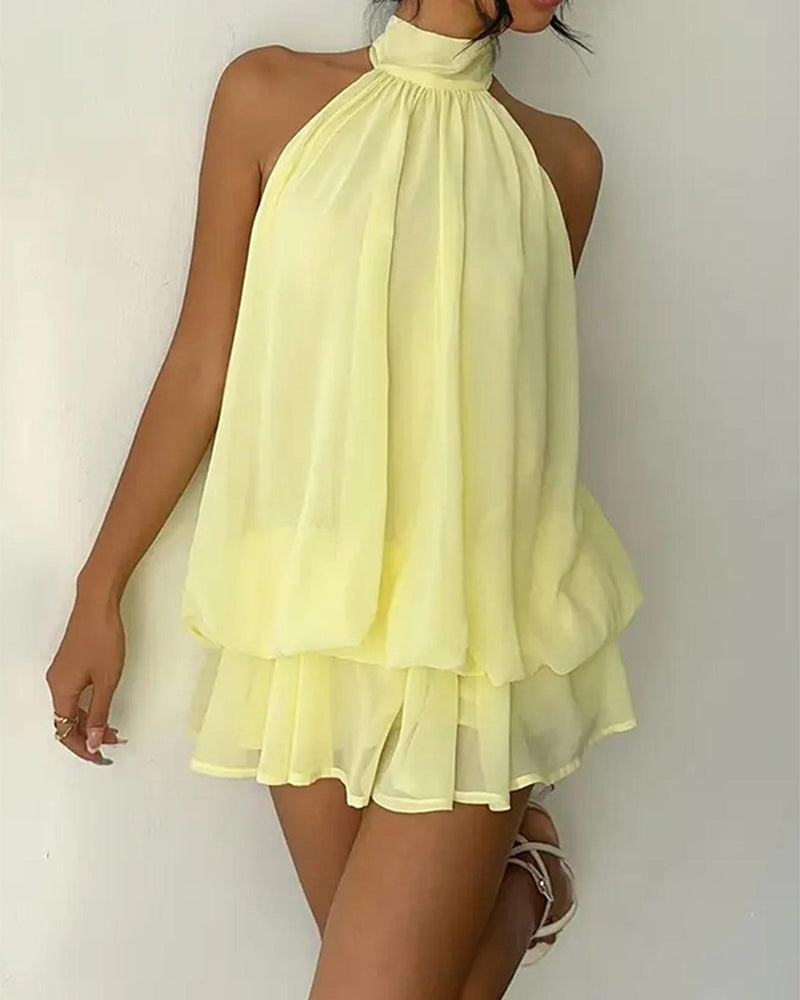 Robe Halier Chiffon Mini
