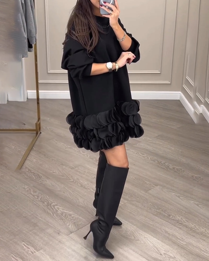 Robe élégante avec pétales patchwork