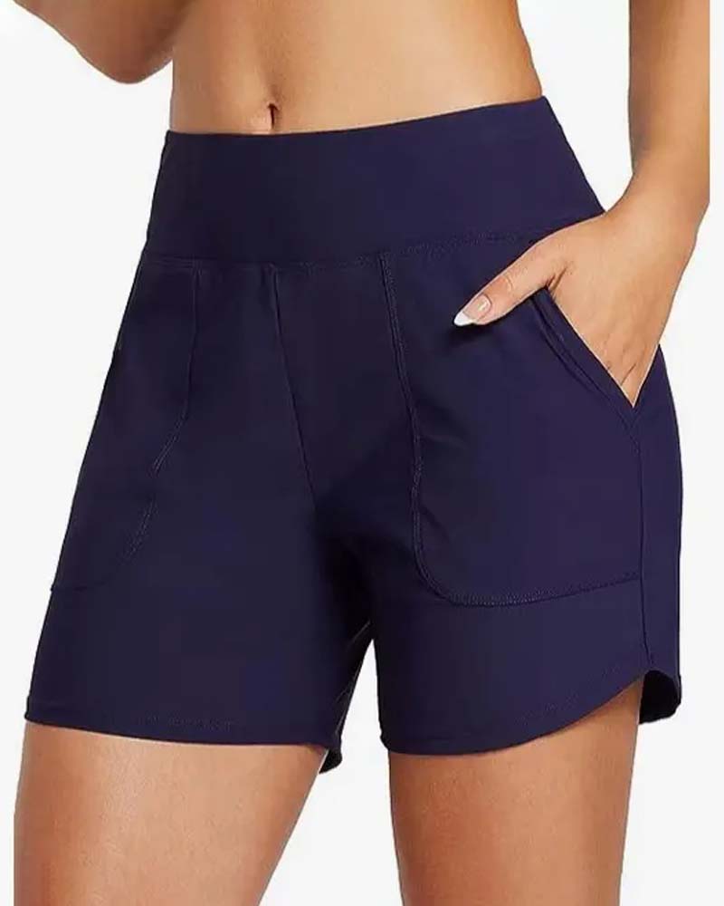 Short Taille Haute Fente Sportif Décontracté