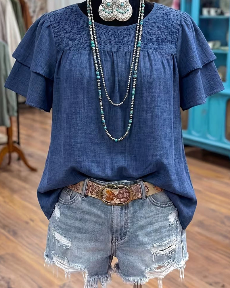 Blouse Unie Mode Décontractée