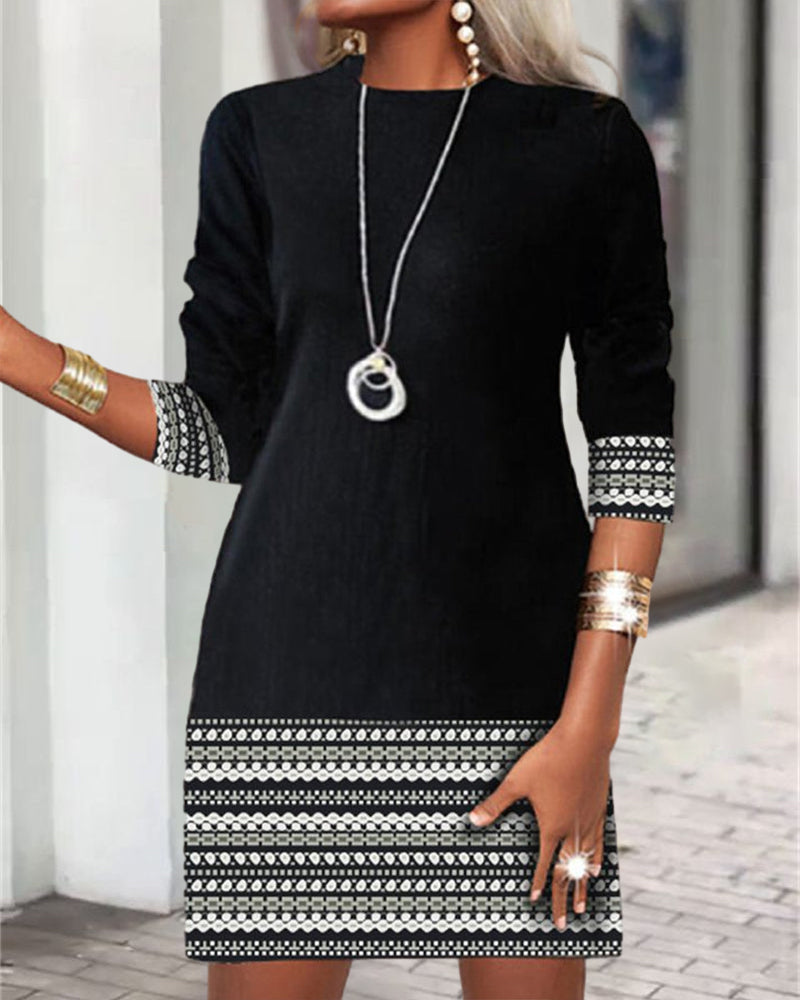 Robe décontractée imprimée patchwork