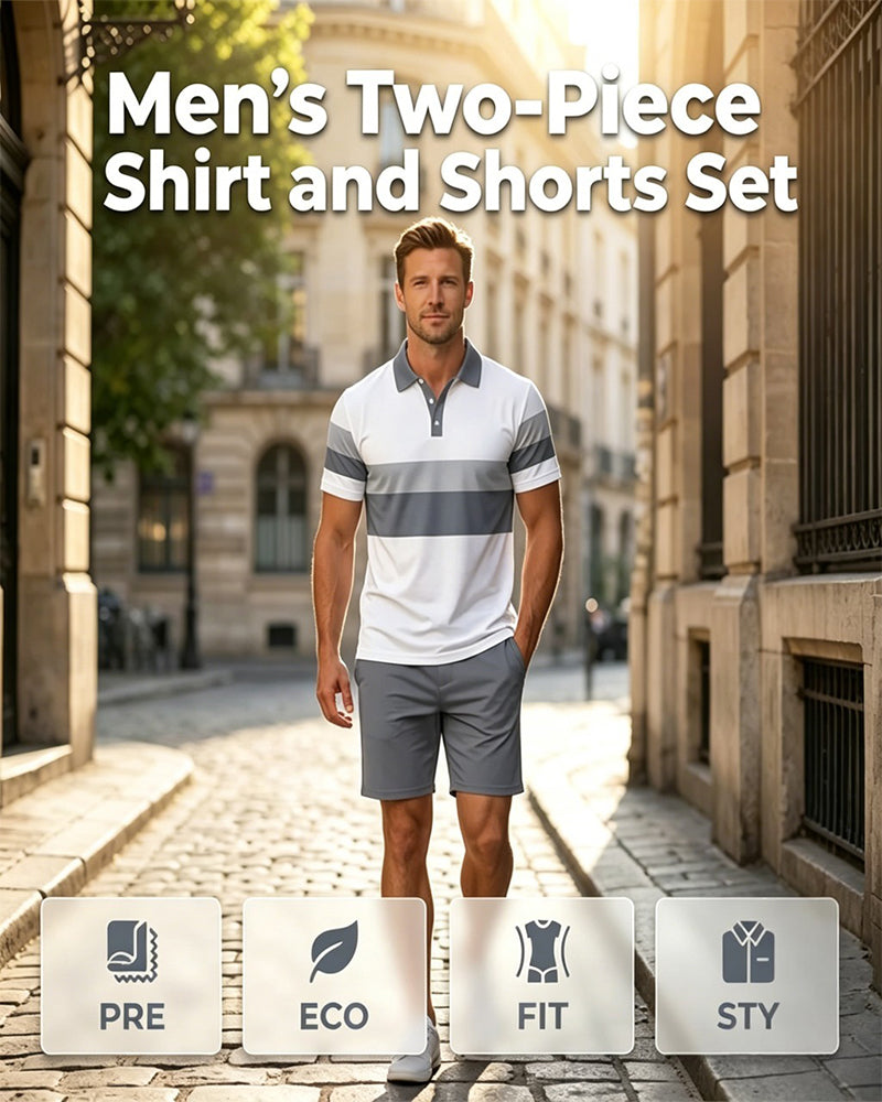 Set Rayé Polo Homme Short