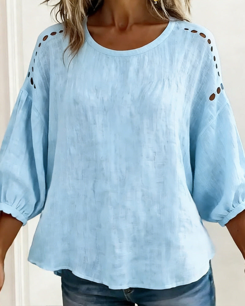 Chemisier Évidé Coton Et Lin