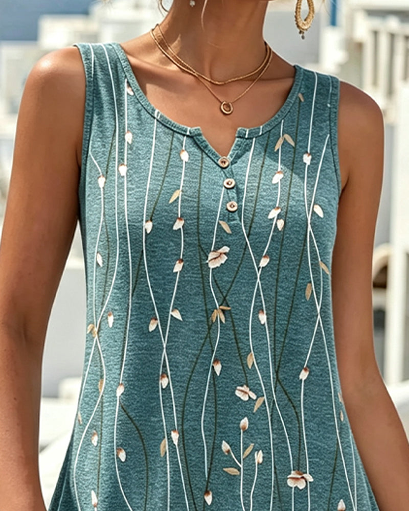 Robe Petit Col V Sans Manches Ligne A