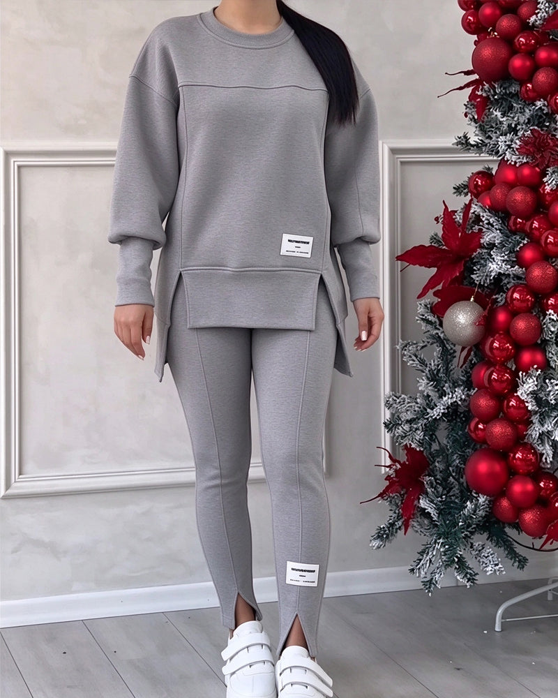 Ensemble Sweatshirt Imprimé Et Pantalon De Jogging