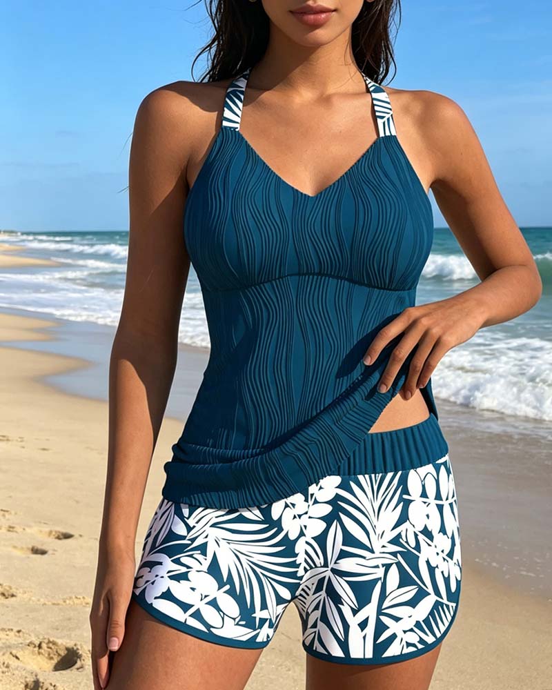 Tankini Halter Débardeur Imprimé