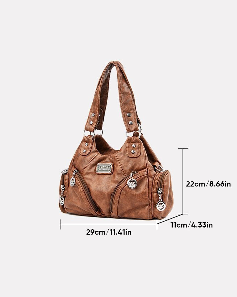 Sac à main messenger en cuir souple vintage