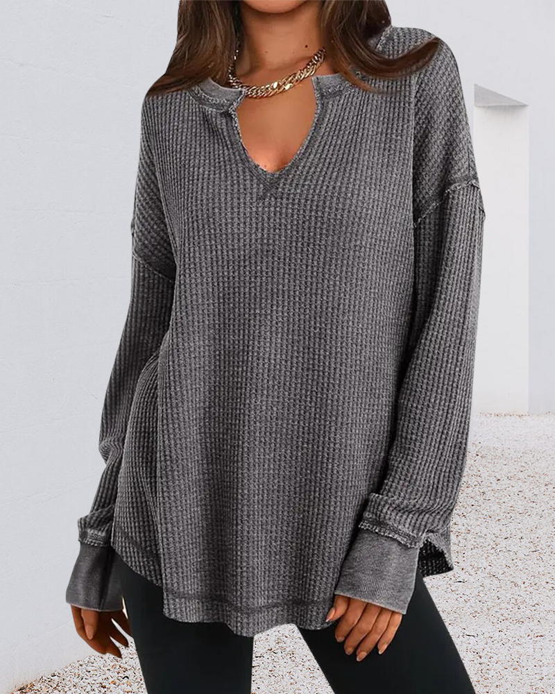 Haut Gaufre Henley Manche Longue