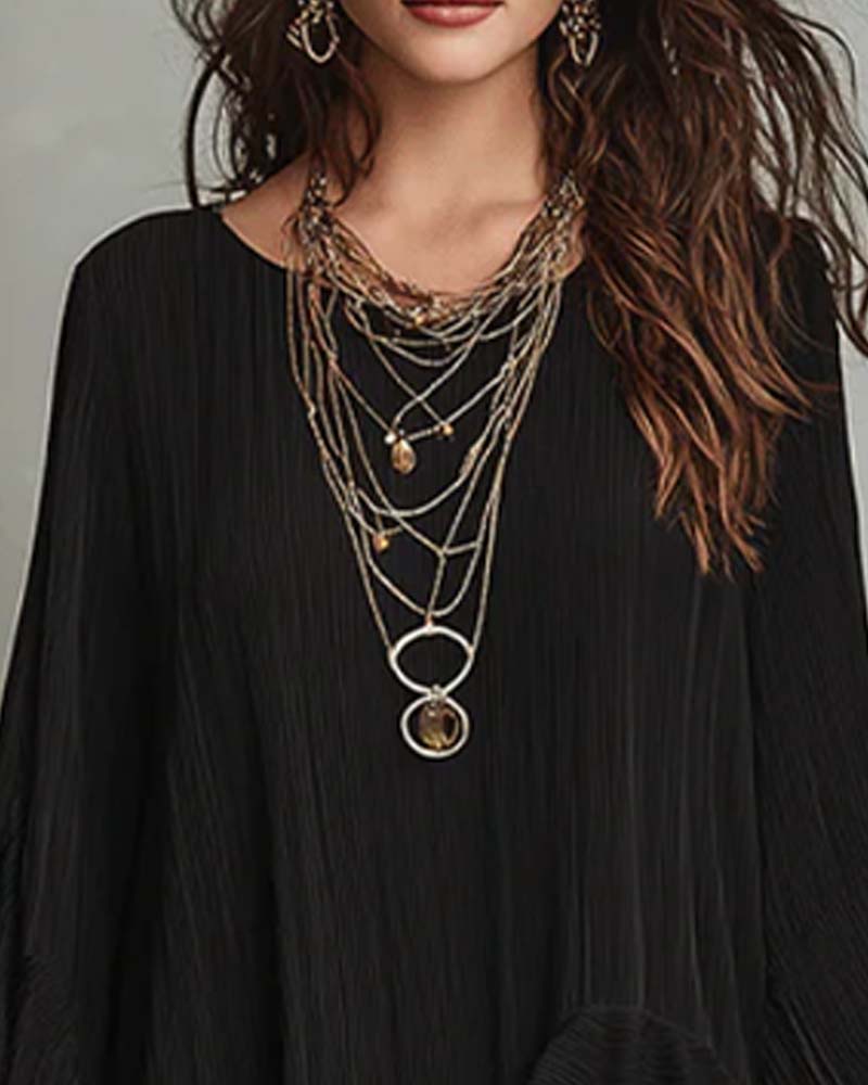 Robe Col Rond Irrégulier Volant