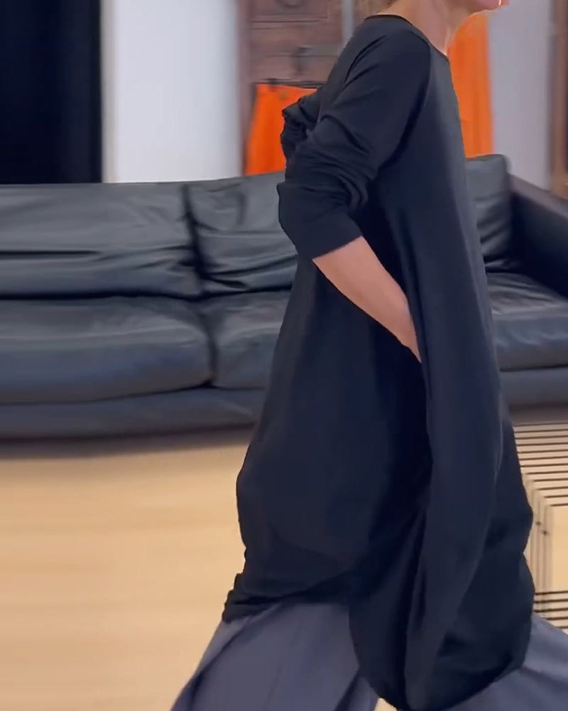Robe Décontractée Unie Irrégulière