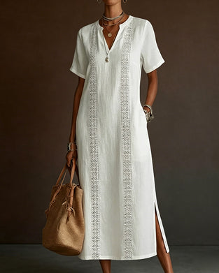Robe Décontractée Uni À Fente