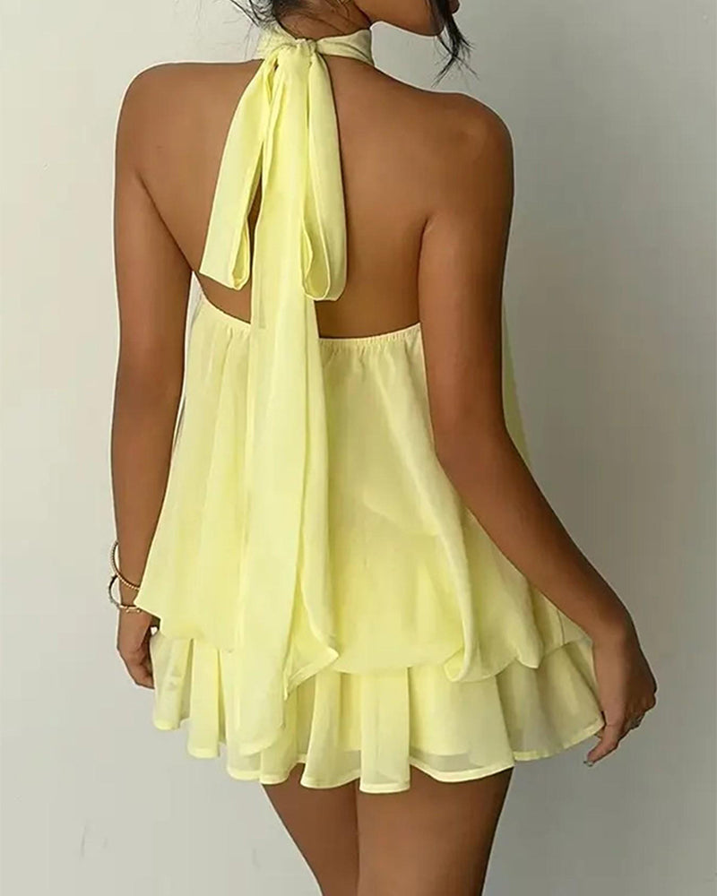 Robe Halier Chiffon Mini