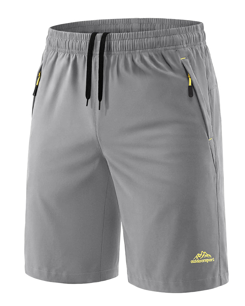Short Taille Élastique Cordon Fermeture Éclair Sport