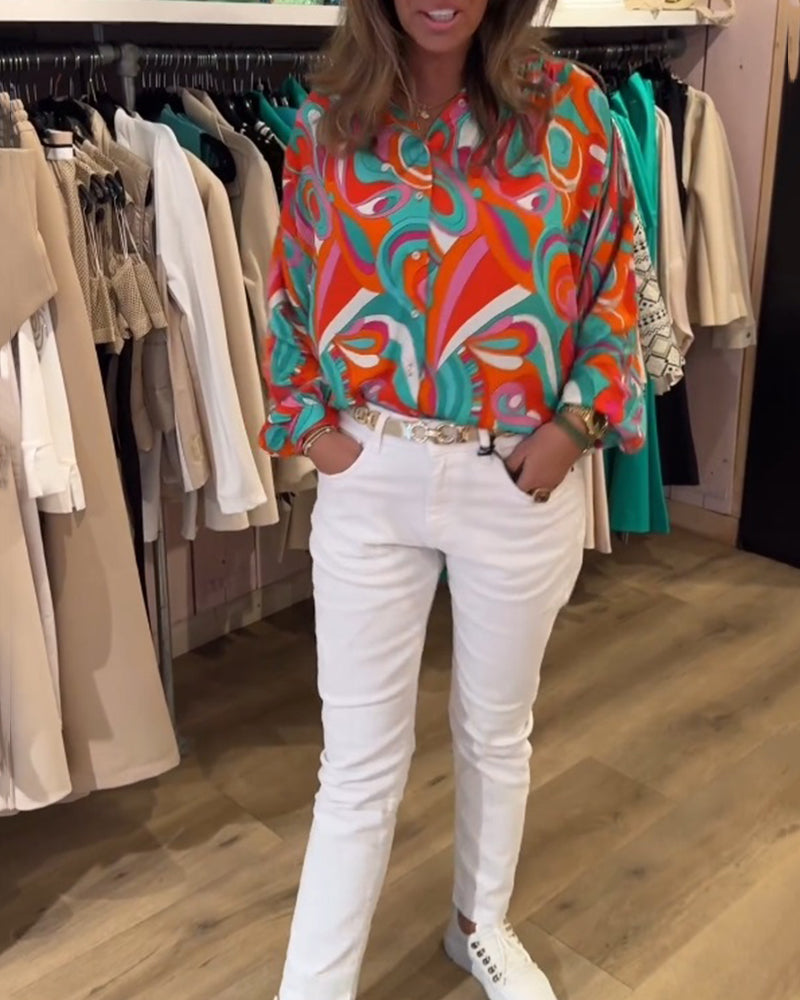 Chemise ample imprimé urbain