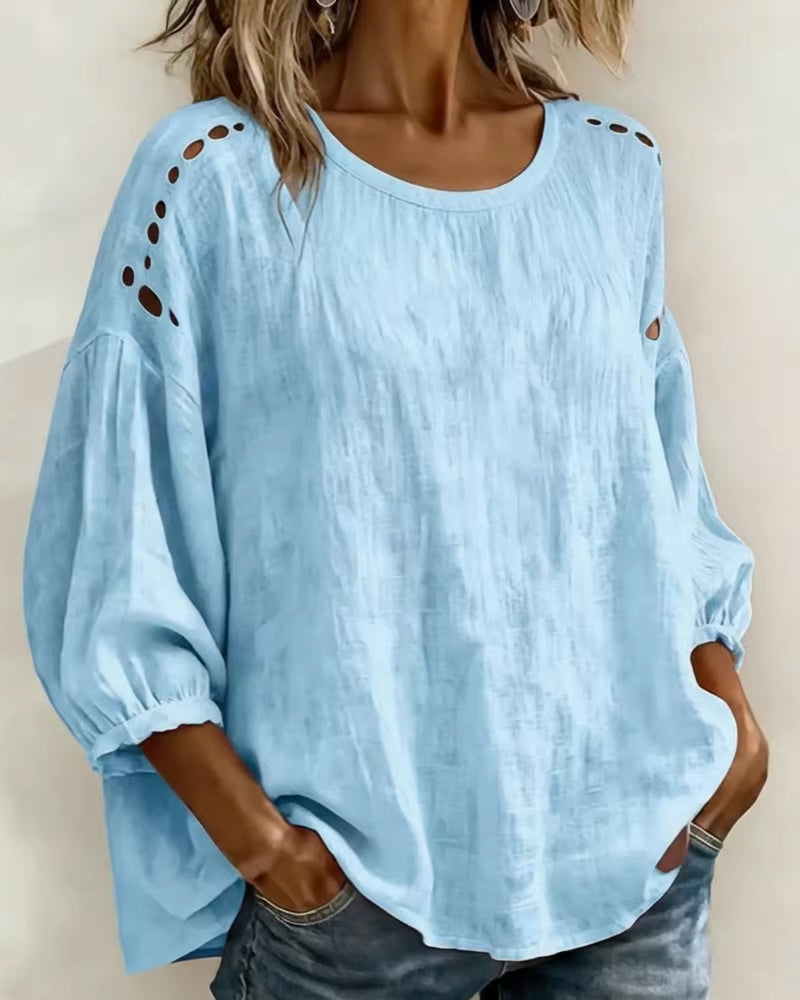 Chemisier Évidé Coton Et Lin