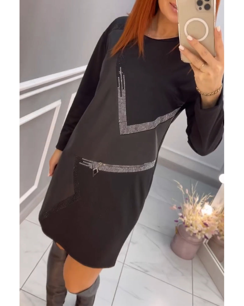 Robe avec touche artistique et bloc de couleur