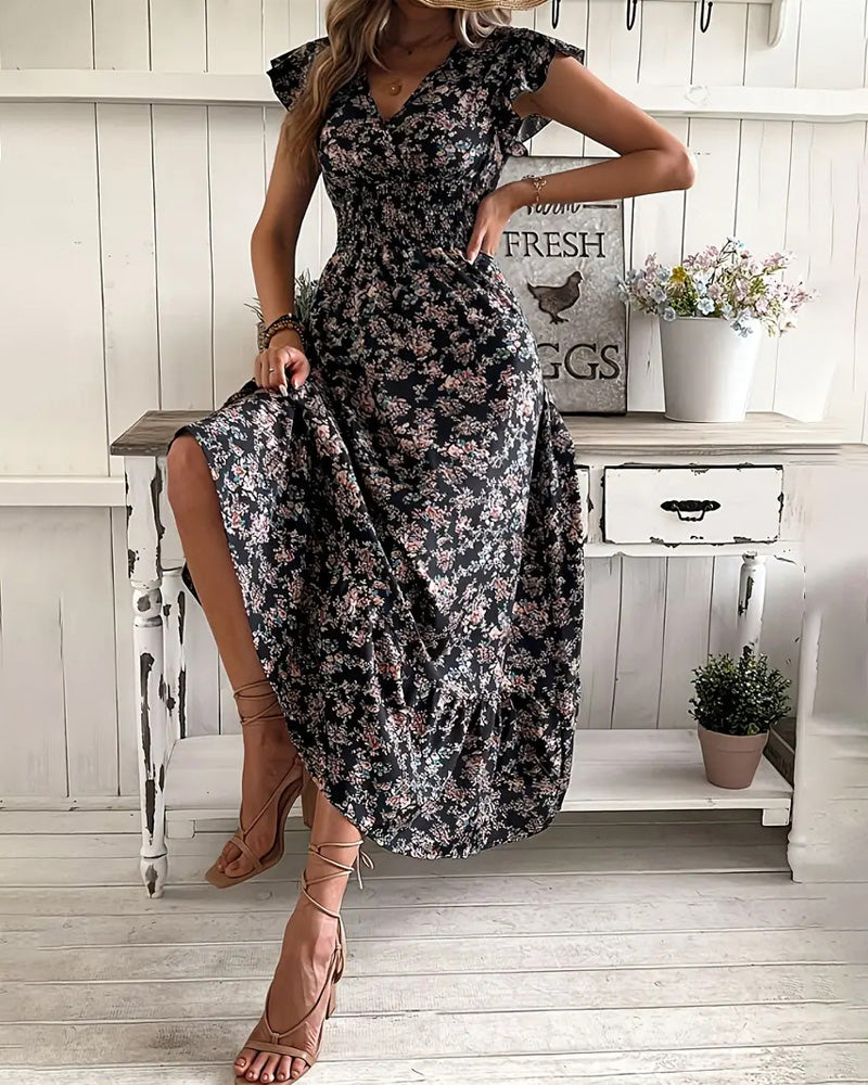 Robe Florale Taille Attache
