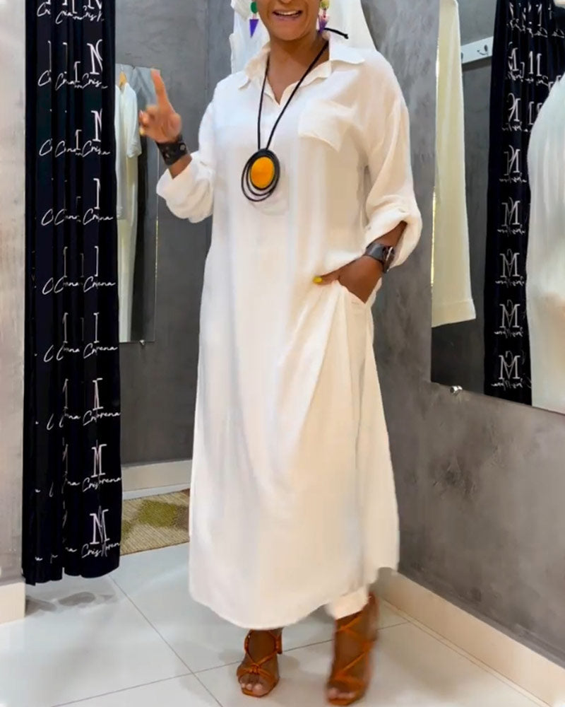 Robe de couleur unie et poche